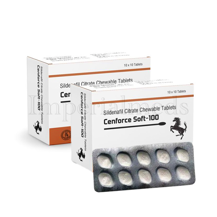 Cenforce Soft 100mg Sildenafil tablet box front view