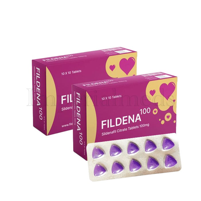 Fildena 100mg Sildenafil tablet box front view