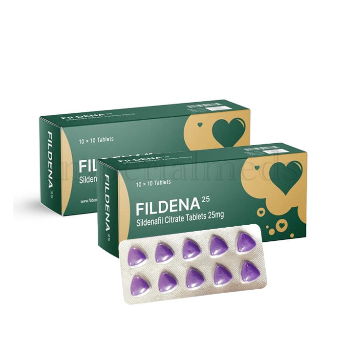 Fildena 25mg Sildenafil tablet box front view