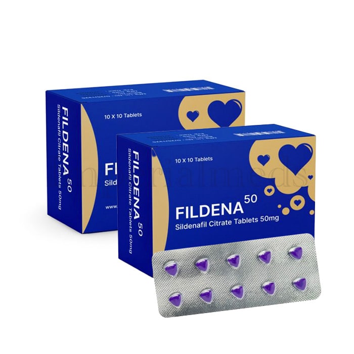 Fildena 50mg Sildenafil tablet box front view