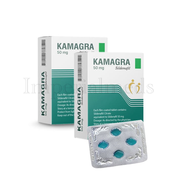 Kamagra 50mg Sildenafil tablet box front view