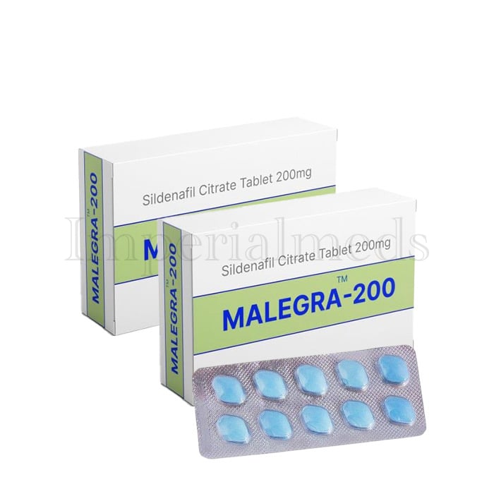 Malegra 200mg Sildenafil tablet box front view