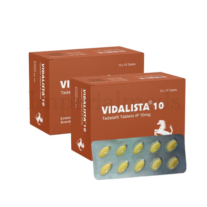 Vidalista 10mg Tadalafil tablet box front view