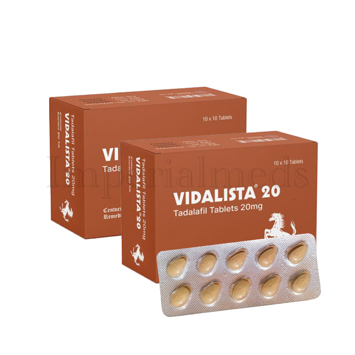 Vidalista 20mg Tadalafil tablet box front view