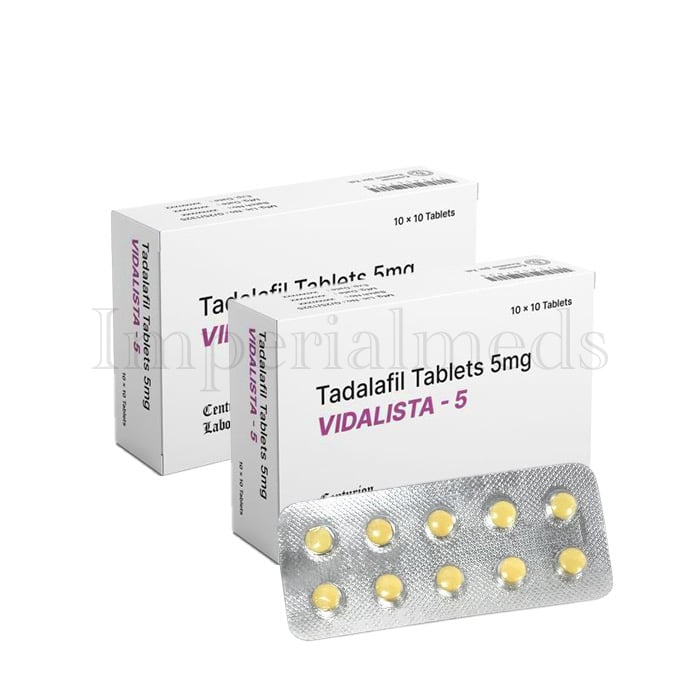 Vidalista 5mg Tadalafil tablet box front view
