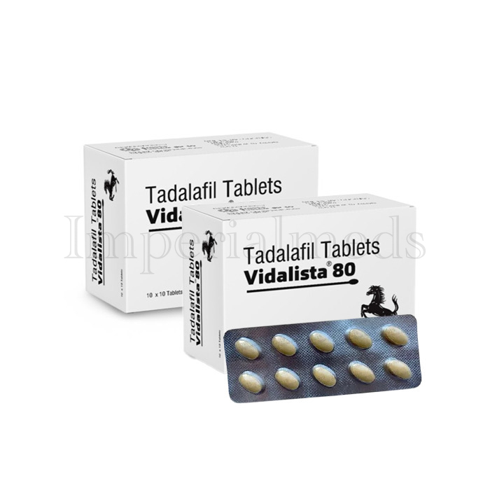 Vidalista 80mg Tadalafil tablet box front view