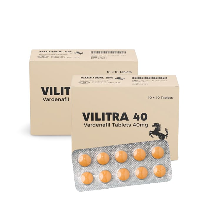 Vilitra 40mg Vardenafil tablet box front view
