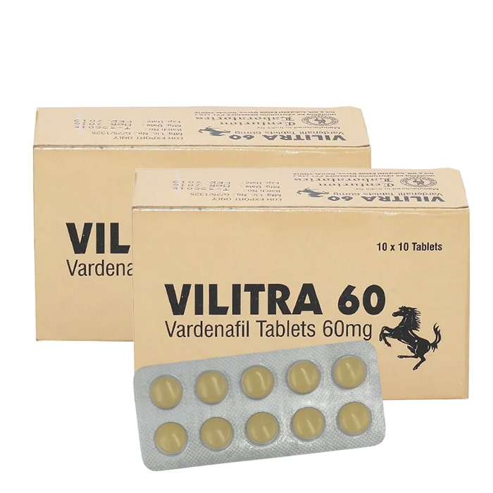 Vilitra 60mg Vardenafil tablet box front view