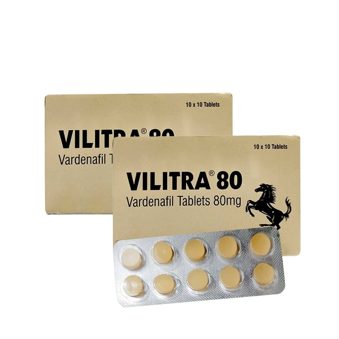 Vilitra 80mg Vardenafil tablet box front view