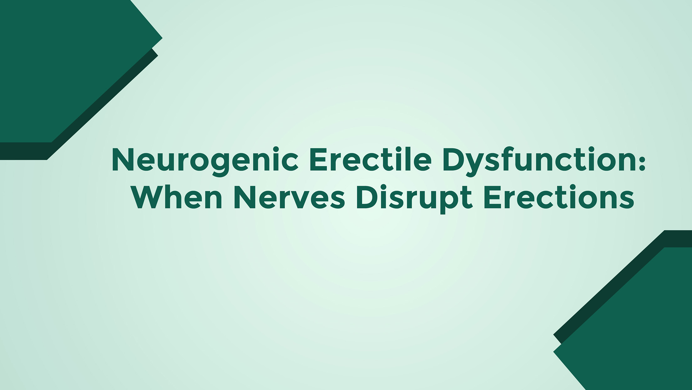 Neurogenic Erectile Dysfunction When Nerves Disrupt Erections