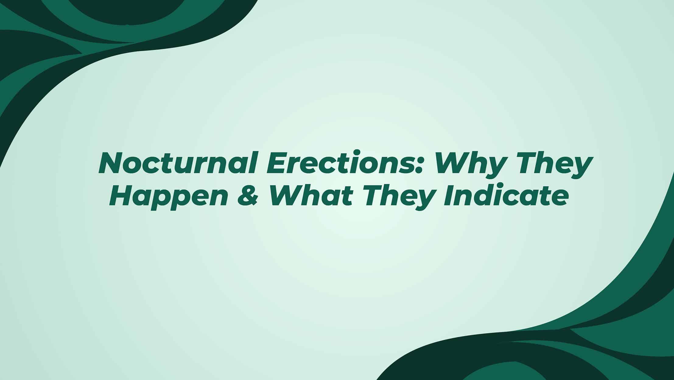 Nocturnal Erections Why They Happen And What They Indicate