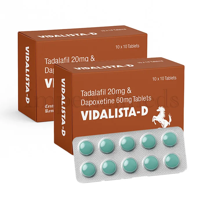 Vidalista D 80 mg tadalafil and dapoxetine tablets for erectile dysfunction and premature ejaculation treatment